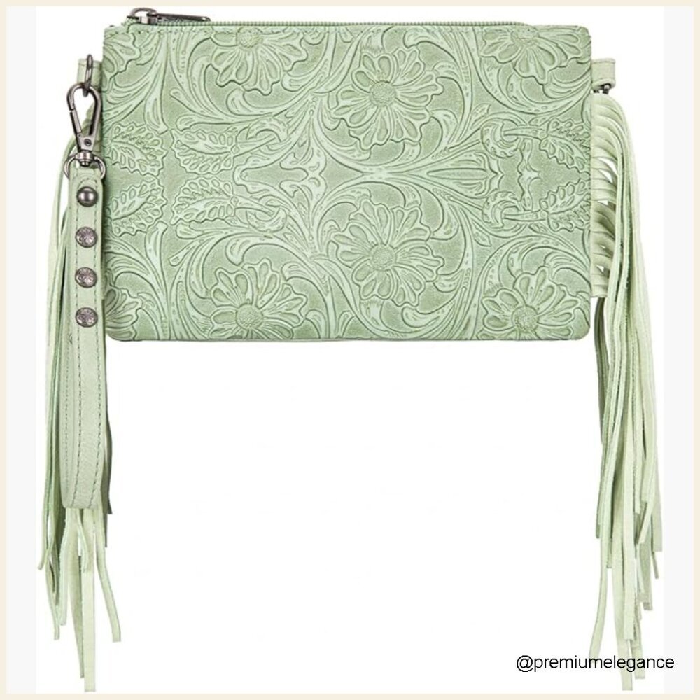 Western Crossbody Bag Wristlet Clutch Purse for Women Small Leather